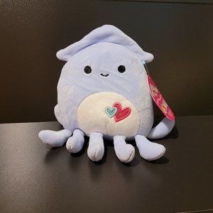 Stacy the Blue Squid w/Tags 5" Squishmallow RARE Valentine 2020 w/ Hearts